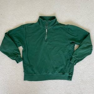 Brandy Melville green quarter zip